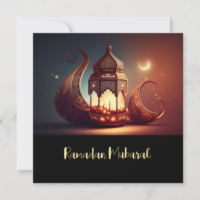 Cartão Flat de Férias Ramadan Mubarak (Frente)