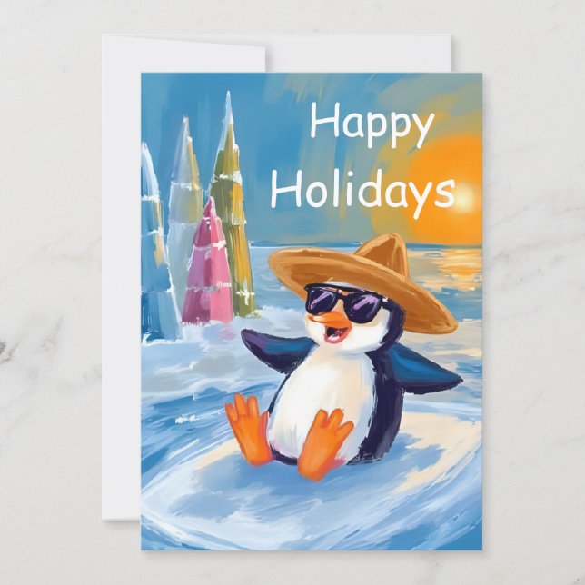 Cartão Flat Greeting Card "Happy Holidays" (Frente)