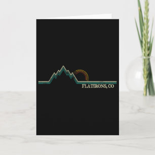 Cartão Flatirons Colorado Retro Escalar Montanha Verão