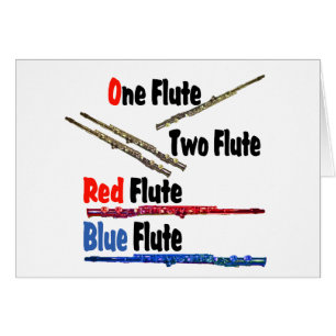 Cartão Flauta Azul Vermelho