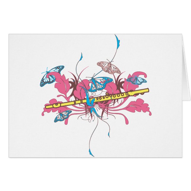 Cartão Flauta borboleta (Frente Horizontal)