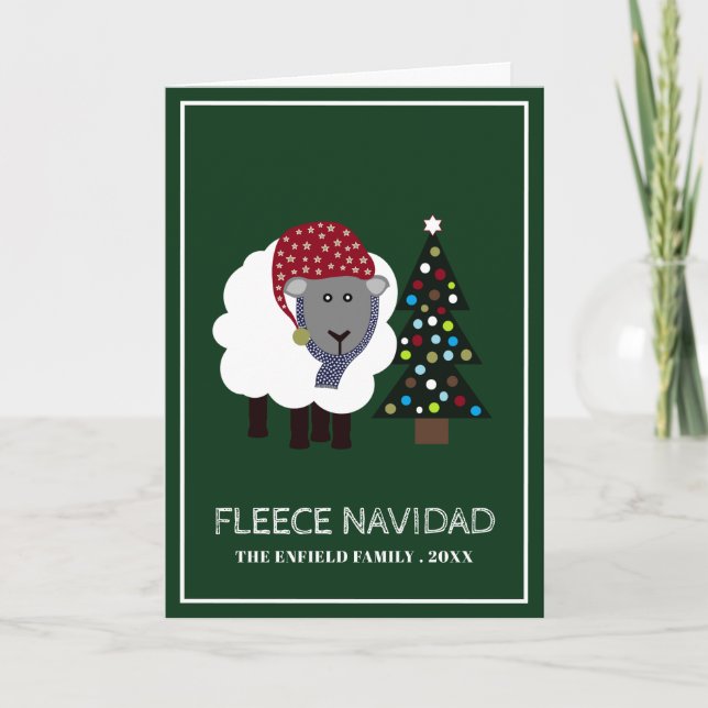 Cartão Fleece Navidad, Natal Espanhol Divertido (Frente)