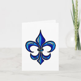 Cartão Fleur de Lis em Azul