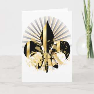 Cartão Fleur de Lis, preto e Dourado