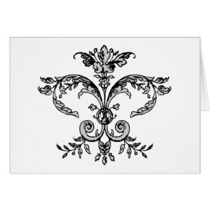 Cartão Fleurish extravagante BW