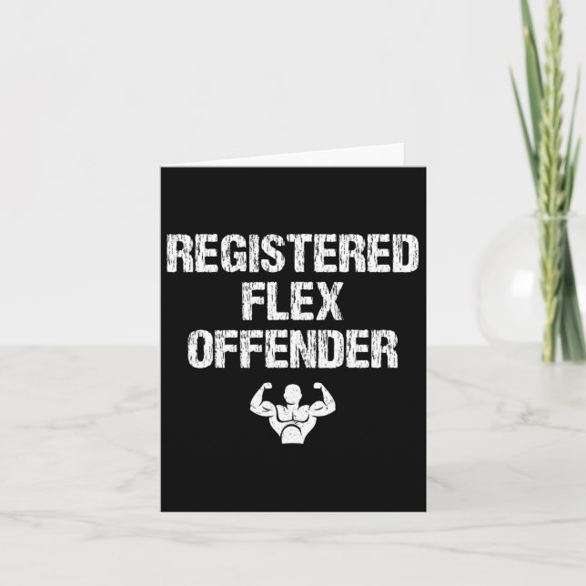 Cartão Flex Offender Registrado Funny Bodybuilding Workou (Frente)