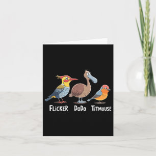 Cartão Flicker Dodo Titmouse Engraçado