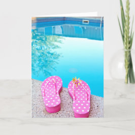 Cartão Flip-flops Por Aposentação Da Piscina
