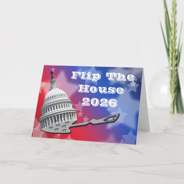Cartão Flip The House Vote Blue 2026 (Frente)