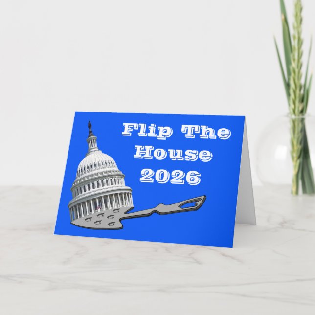 Cartão Flip The House Vote Blue 2026 (Frente)