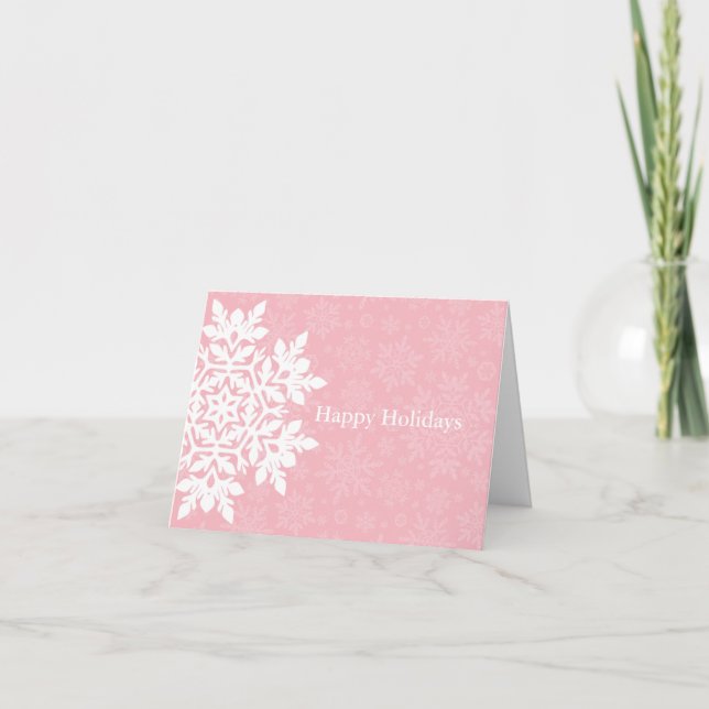 Cartão Floco de Neve Branco Elegante (Açúcar Blush) (Frente)