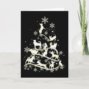 Cartão Flocos de Neve Árvore de Natal Chihuahua Merry Xma