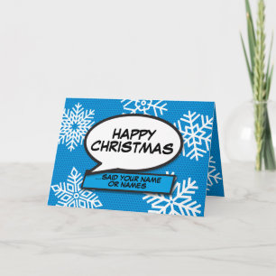 Cartão Flocos de neve Diversão de bolhas Diversão Retro C