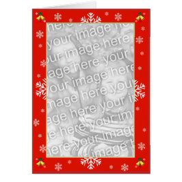 Cartão Flocos de neve personalizáveis e sinos de Natal