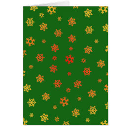 Cartão Flocos de neve (Vermelho e Dourado) [Padrão de Nat