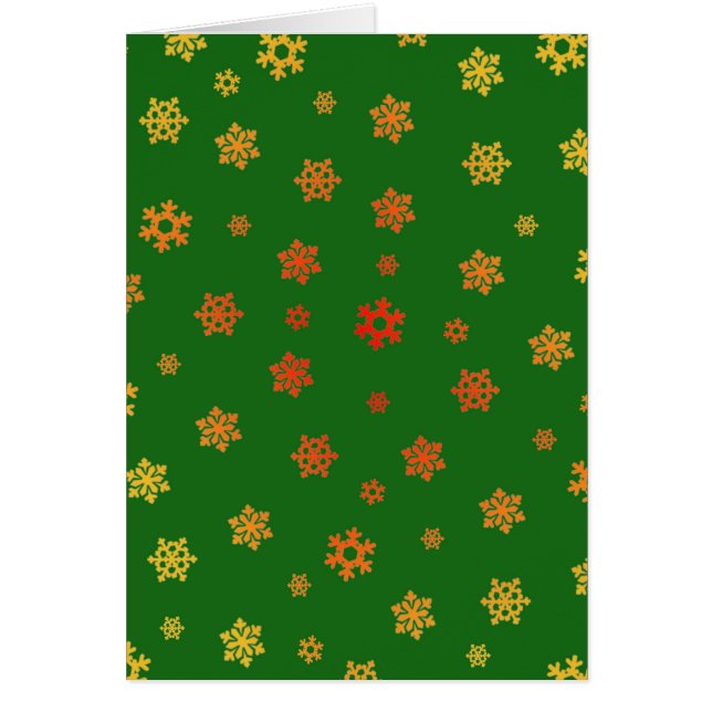 Cartão Flocos de neve (Vermelho e Dourado) [Padrão de Nat (Frente)
