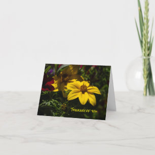Cartão Flor Amarelo pensando em sua placa de saudação dob