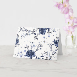 Cartão Flor Azul, Arte Floral, Rosa Aquarela, Pessoal