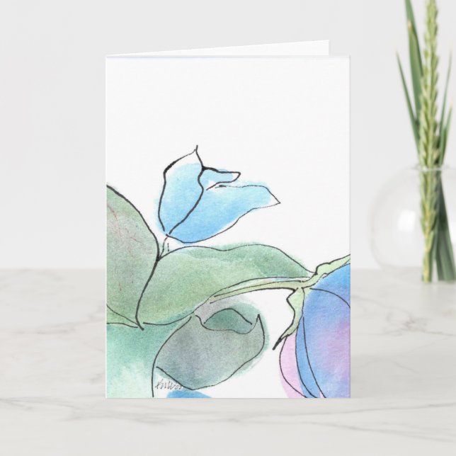 Cartão Flor azul Notecard (Frente)