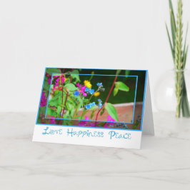 Cartão Flor Azul-Rosa