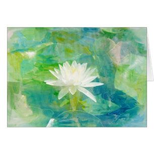 Cartão Flor branca de Waterlily