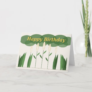 Cartão Flor Branca Feliz Aniversário