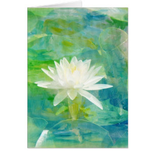 Cartão Flor Branco Waterlily