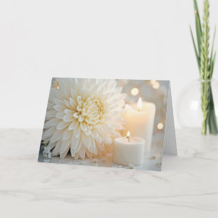 Cartão Flor Chrysanthemum e Velas