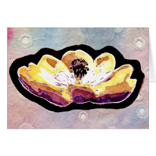 Cartão Flor cinzelada mão da magnólia