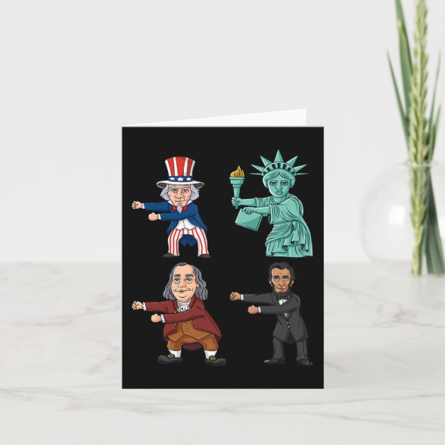 Cartão Flor Como Um Chefe Tio Sam Ben Franklin Liberty 4 (Frente)