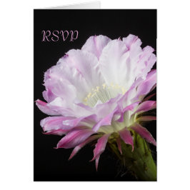Cartão Flor cor-de-rosa de Cactus em RSVP floral