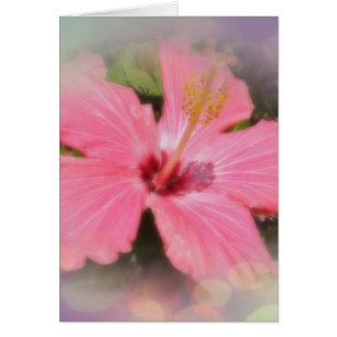 Cartão Flor cor-de-rosa do hibiscus
