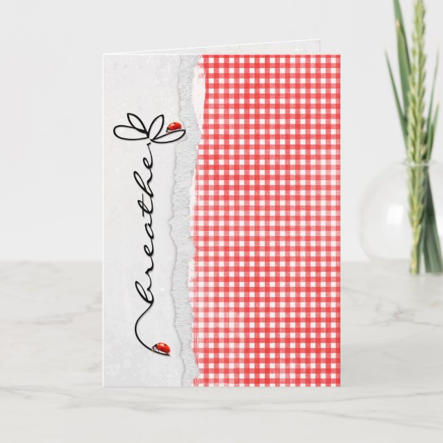 Cartão flor da amizade com insetos-dama (Frente)