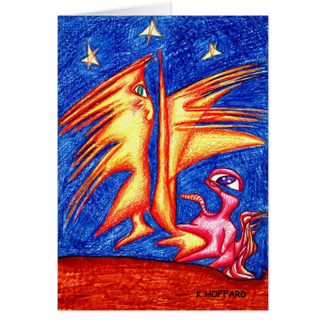 Cartão ""Flor " da noite estrelado" - (Frente)