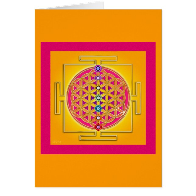Cartão FLOR da VIDA - Chakras Yantra (Frente)