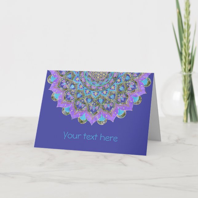 Cartão Flor Da Vida - Estilo De Mandala Índia 2 (Frente)