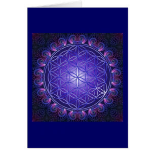 Cartão FLOR DA VIDA / Flor da Vida Mandala I Quadrado