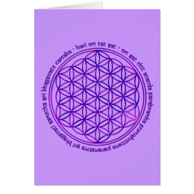 Cartão Flor Da Vida - Moola Mantra - Violeta (Frente)