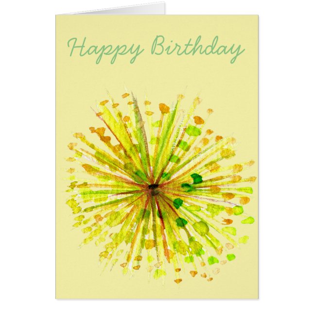 Cartão Flor dandelion de flor silvestre amarela (Frente)