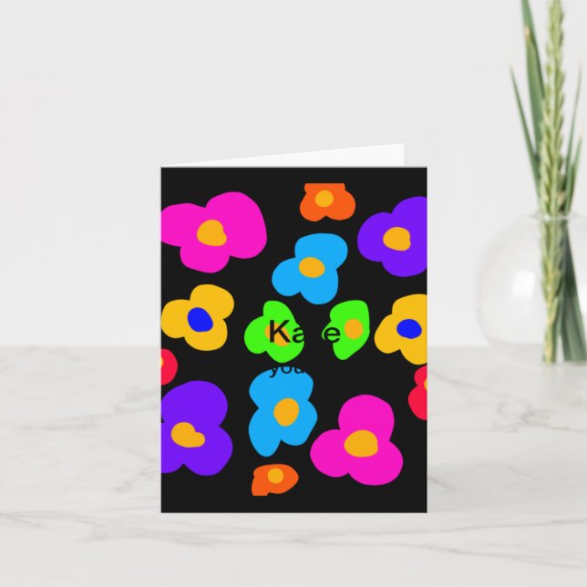 Cartão Flor de Arco-íris Orgulho Amor Adicionar Nome Text (Frente)