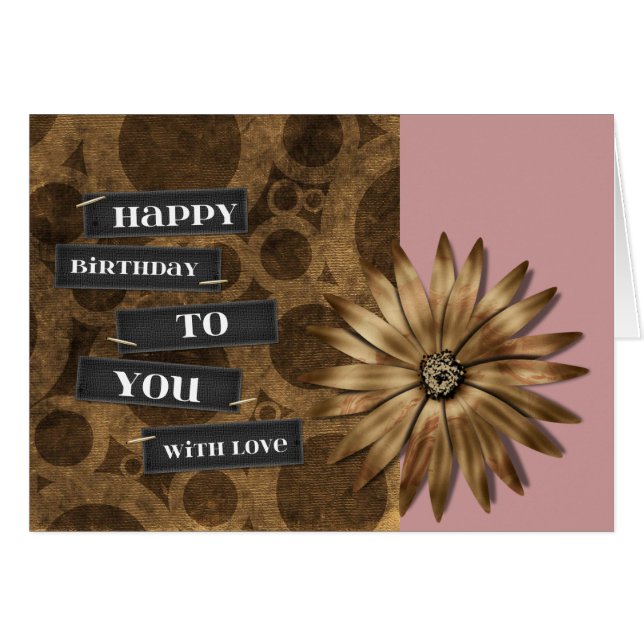 Cartão Flor de bronze (Frente Horizontal)