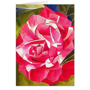 Cartão Flor de Camellia rosa-claro