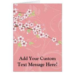 Cartão Flor de Cereja Rosa Suave