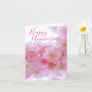 Cartão Flor de Cerejeira Rosa   Aniversário Personalizado