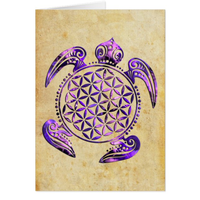 Cartão Flor de DES Lebens da vida/Blume - roxo da (Frente)