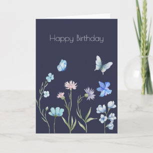 Cartão Flor de Flor Botânica Boho Aniversário
