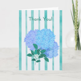 Cartão Flor de Hydrangea Azul Obrigado