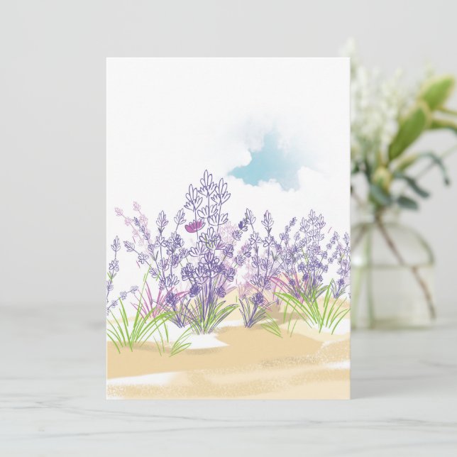 Cartão flor de lavanda (Em pé/Frente)