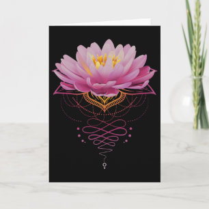 Cartão Flor de Lótus Espiritual Unalome Zen Meditação Yog