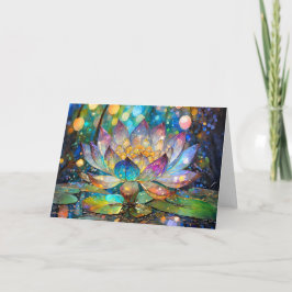 Cartão Flor de Lótus Iluminada em Flor